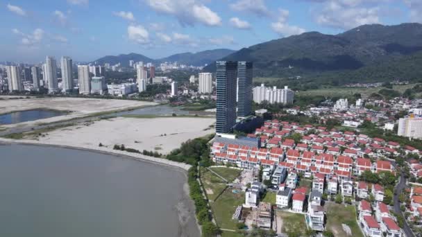 Georgetown Penang Malaysia May 2022 Straits Quay Landmark Buildings Villages — Stock Video