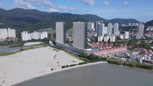 Georgetown Penang Malaysia May 2022 Straits Quay Landmark Buildings Villages — 비디오