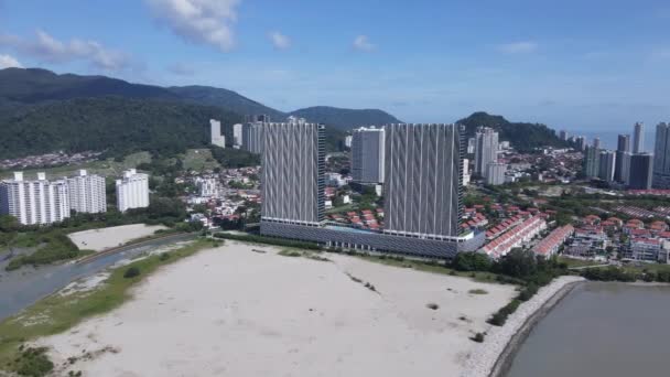 Georgetown Penang Malaysia Maggio 2022 Banchina Dello Stretto Gli Edifici — Video Stock