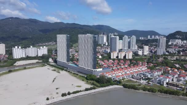 Georgetown Penang Malaysia Μαΐου 2022 Προβλήτα Στενά Landmark Κτίρια Και — Αρχείο Βίντεο