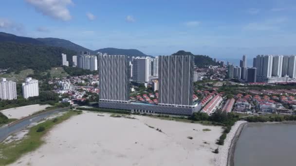 Georgetown Penang Malaysia May 2022 Straits Quay Landmark Buildings Villages — Stock Video