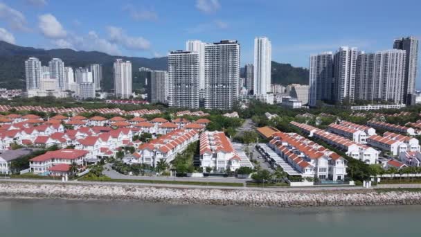 Georgetown Penang Malezya Mayıs 2022 Straits Quay Landmark Binaları Köyleri — Stok video