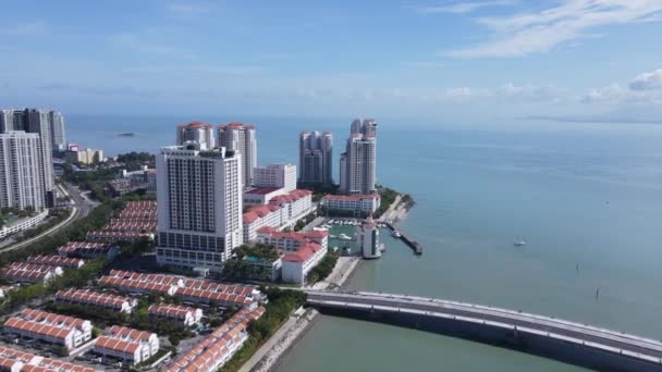 Georgetown Penang Malaysia Травня 2022 Straits Quay Landmark Buildings Villages — стокове відео