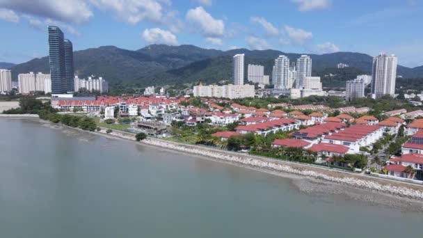 Georgetown Penang Malaysia May 2022 Straits Quay Landmark Buildings Villages — Stock Video