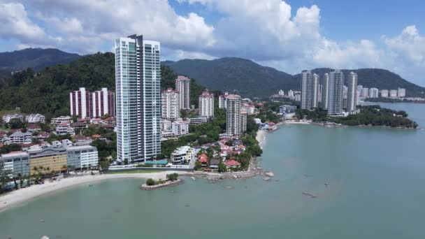 Georgetown Penang Malaysia May 2022 Straits Quay Landmark Buildings Villages — Stock Video