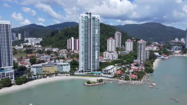 Georgetown Penang Malaysia May 2022 Straits Quay Landmark Buildings Villages — Stock Video