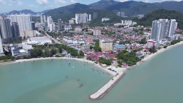 Georgetown Penang Malaysia May 2022 Straits Quay Landmark Buildings Villages — Stock Video