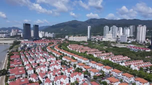 Georgetown Penang Malaysia Maj 2022 Straits Quay Landmark Buildings Villages — Stockvideo