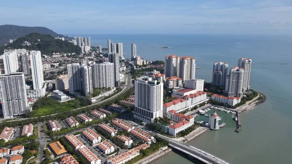 Georgetown Penang Malaysia May 2022 Straits Quay Landmark Buildings Villages — Stock Photo, Image