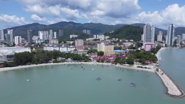 Georgetown Penang Maleisië Mei 2022 Straat Kaai Bezienswaardigheden Gebouwen Dorpen — Stockvideo