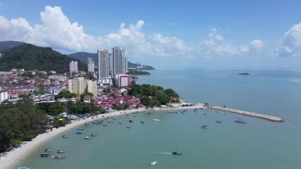 Georgetown Penang Malaysia May 2022 Straits Quay Landmark Buildings Villages — Stock Video