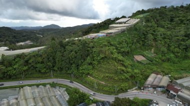 Cameron Highlands, Pahang Malezya 30 Mayıs 2022: Malezya 'nın Cameron Highlands Alanı içindeki Brinchang Bölgesinin Genel Manzarası