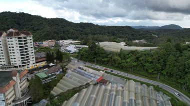 Cameron Highlands, Pahang Malezya 30 Mayıs 2022: Malezya 'nın Cameron Highlands Alanı içindeki Brinchang Bölgesinin Genel Manzarası