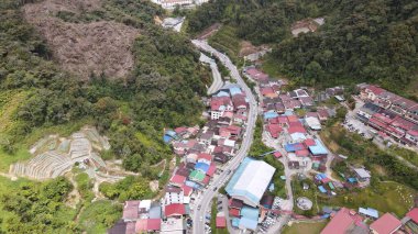Cameron Highlands, Pahang Malezya 30 Mayıs 2022: Malezya 'nın Cameron Highlands Alanı içindeki Brinchang Bölgesinin Genel Manzarası