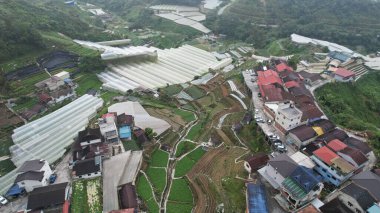 Cameron Highlands, Pahang Malezya 30 Mayıs 2022: Malezya 'nın Cameron Highlands Alanı içindeki Brinchang Bölgesinin Genel Manzarası