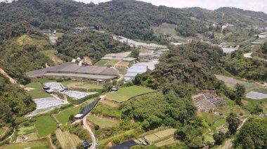 Cameron Highlands, Pahang Malezya 30 Mayıs 2022: Malezya 'nın Cameron Highlands Alanı içindeki Brinchang Bölgesinin Genel Manzarası