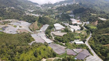 Cameron Highlands, Pahang Malezya 30 Mayıs 2022: Malezya 'nın Cameron Highlands Alanı içindeki Brinchang Bölgesinin Genel Manzarası