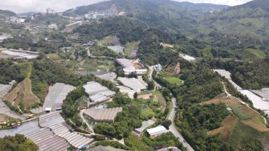 Cameron Highlands, Pahang Malezya 30 Mayıs 2022: Malezya 'nın Cameron Highlands Alanı içindeki Brinchang Bölgesinin Genel Manzarası