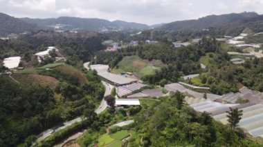 Cameron Highlands, Pahang Malezya 30 Mayıs 2022: Malezya 'nın Cameron Highlands Alanı içindeki Brinchang Bölgesinin Genel Manzarası