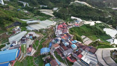 Cameron Highlands, Pahang Malezya 30 Mayıs 2022: Malezya 'nın Cameron Highlands Alanı içindeki Brinchang Bölgesinin Genel Manzarası