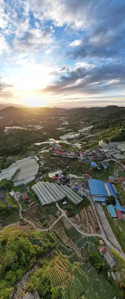 Cameron Highlands, Pahang Malezya 30 Mayıs 2022: Malezya 'nın Cameron Highlands Alanı içindeki Brinchang Bölgesinin Genel Manzarası