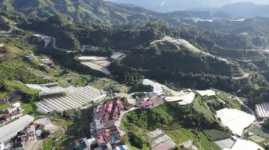 Cameron Highlands, Pahang Malezya 30 Mayıs 2022: Malezya 'nın Cameron Highlands Alanı içindeki Brinchang Bölgesinin Genel Manzarası