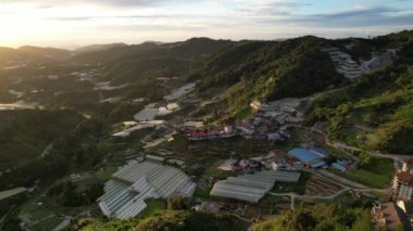 Cameron Highlands, Pahang Malezya 30 Mayıs 2022: Malezya 'nın Cameron Highlands Alanı içindeki Brinchang Bölgesinin Genel Manzarası
