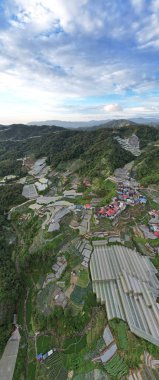 Cameron Highlands, Pahang Malezya 30 Mayıs 2022: Malezya 'nın Cameron Highlands Alanı içindeki Brinchang Bölgesinin Genel Manzarası