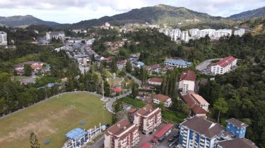Cameron Highlands, Pahang Malezya 30 Mayıs 2022: Malezya 'nın Cameron Highlands Alanı içindeki Brinchang Bölgesinin Genel Manzarası