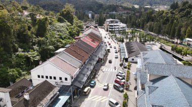 Cameron Highlands, Pahang Malezya 30 Mayıs 2022: Malezya 'nın Cameron Highlands Alanı içindeki Brinchang Bölgesinin Genel Manzarası