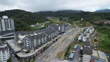 Cameron Highlands, Pahang Malezya 30 Mayıs 2022: Malezya 'nın Cameron Highlands Alanı içindeki Brinchang Bölgesinin Genel Manzarası