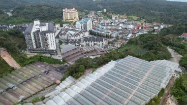 Cameron Highlands, Pahang Malezya 30 Mayıs 2022: Malezya 'nın Cameron Highlands Alanı içindeki Brinchang Bölgesinin Genel Manzarası