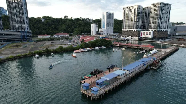 Kota Kinabalu Sabah Malezja Czerwca 2022 Nabrzeże Obszar Esplanade Centrum — Zdjęcie stockowe