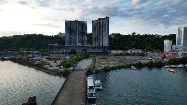 Kota Kinabalu Sabah Juni 2022 Kawasan Pantai Dan Esplanade Kota — Stok Foto