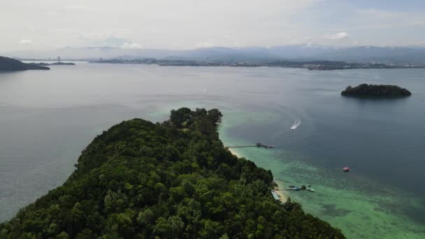 Paisaje Junto Playa Dentro Las Islas Manukan Mamutik Sapi Kota — Vídeos de Stock