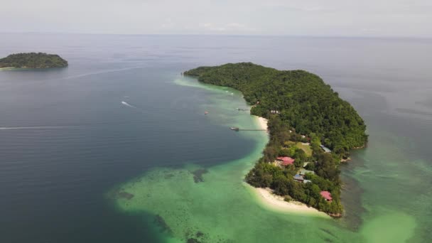 Paisaje Junto Playa Dentro Las Islas Manukan Mamutik Sapi Kota — Vídeo de stock