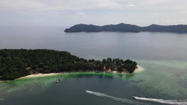 Het Strand Landschap Binnen Eilanden Manukan Mamutik Sapi Kota Kinabalu — Stockvideo