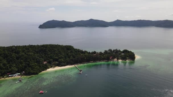 Paysage Bord Mer Dans Les Îles Manukan Mamutik Sapi Kota — Video