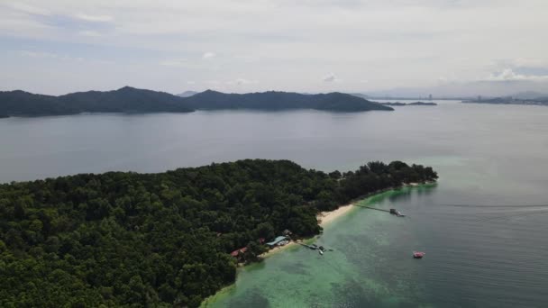 Paysage Bord Mer Dans Les Îles Manukan Mamutik Sapi Kota — Video