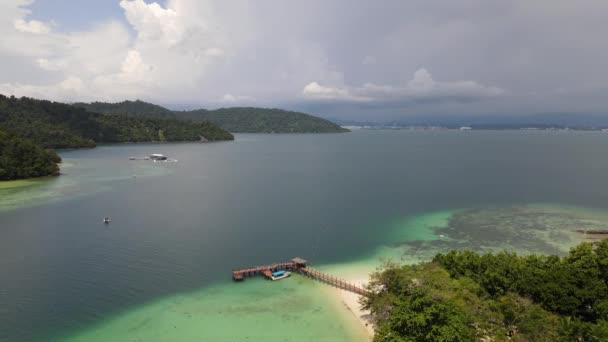 Krajobraz Nadmorski Wyspach Manukan Mamutik Sapi Kota Kinabalu Sabah Malezja — Wideo stockowe