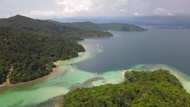 Paysage Bord Mer Dans Les Îles Manukan Mamutik Sapi Kota — Video