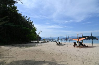 Kota Kinabalu, Sabah Malezya 14 Haziran 2022: Kota Kinabalu Şehir Merkezi Rıhtım ve Kordon Bölgesi