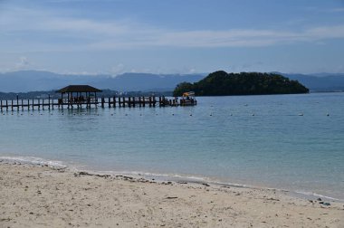 Kota Kinabalu, Sabah Malezya 14 Haziran 2022: Kota Kinabalu Şehir Merkezi Rıhtım ve Kordon Bölgesi