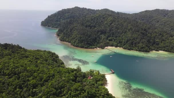 Paysage Bord Mer Dans Les Îles Manukan Mamutik Sapi Kota — Video