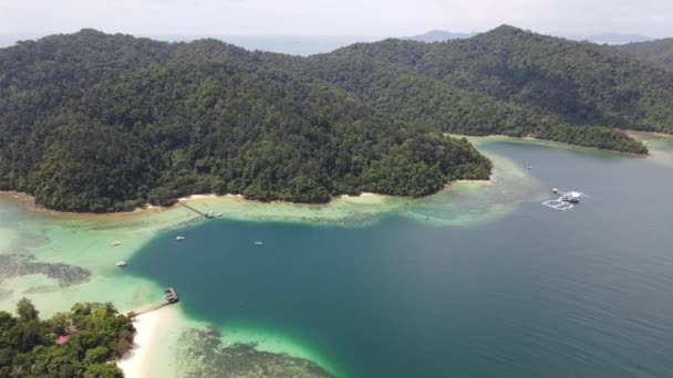 Paisaje Junto Playa Dentro Las Islas Manukan Mamutik Sapi Kota — Vídeo de stock