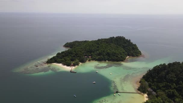 Пляжный Пейзаж Островах Мануэль Мамуи Сапи Кота Кинабалу Сабах Малайзия — стоковое видео