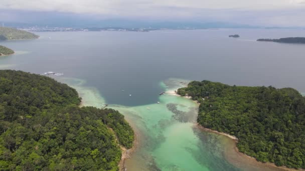 Strandlandskapet Inom Öarna Manukan Mamutik Och Sapi Kota Kinabalu Sabah — Stockvideo