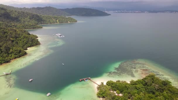 Bagian Pantai Dalam Pulau Manukan Mamutik Dan Sapi Kota Kinabalu — Stok Video