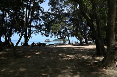 Kota Kinabalu, Sabah Malezya 14 Haziran 2022: Kota Kinabalu Şehir Merkezi Rıhtım ve Kordon Bölgesi