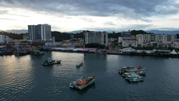 Kota Kinabalu Sabah Malásia Junho 2022 Orla Marítima Área Esplanada — Fotografia de Stock